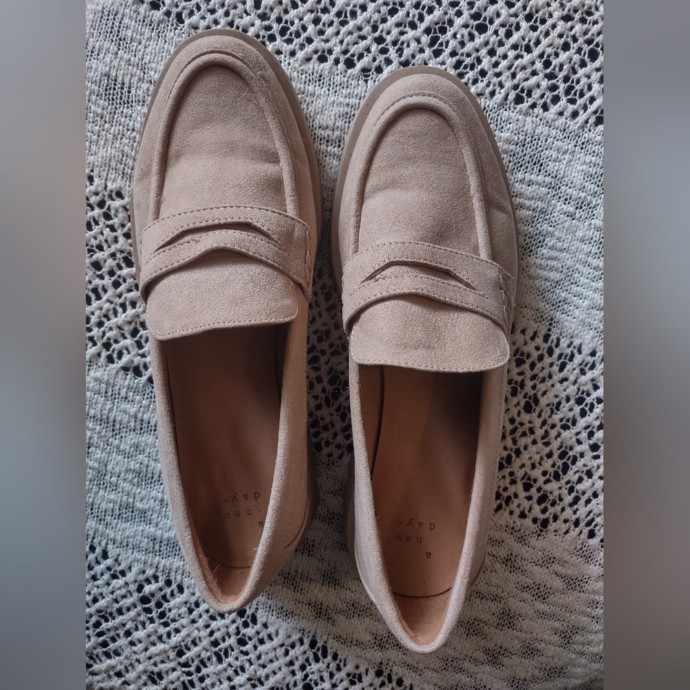 a new day Beige Suede Loafers